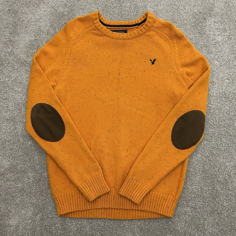 American Eagle Sweater Men's Size Large Athletic Fit Elbow‎ Patches Pullover